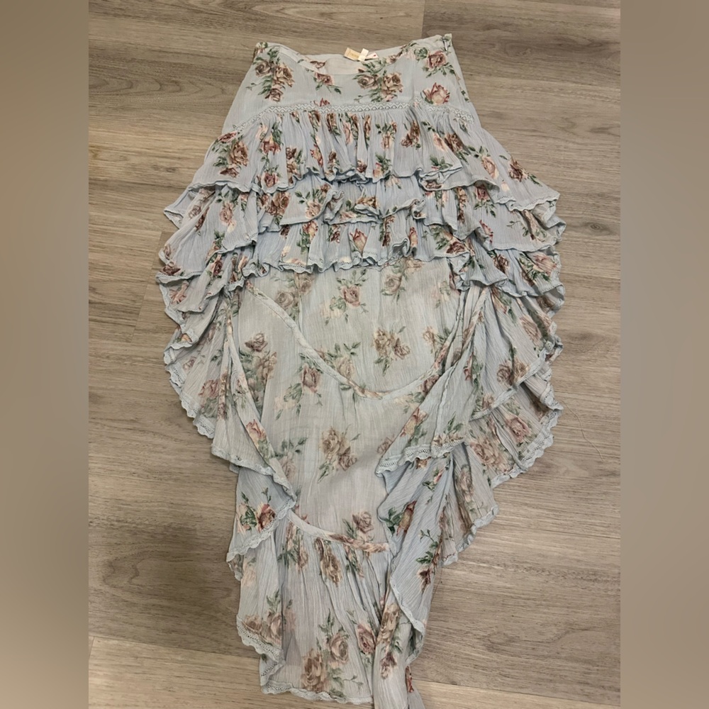 LoveShackFancy Blue Floral Skirt